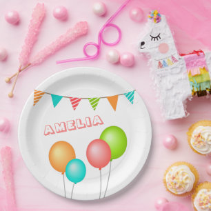 Cute Balloon Bunting Flag Kind Birthday Papieren Bordje