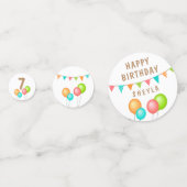 Cute Balloon Bunting Flags Kids Birthday Confetti (Voorkanten)