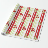 Cute Balloon Dog Pattern Red Green Stripe Party Cadeaupapier (Uitgerold)