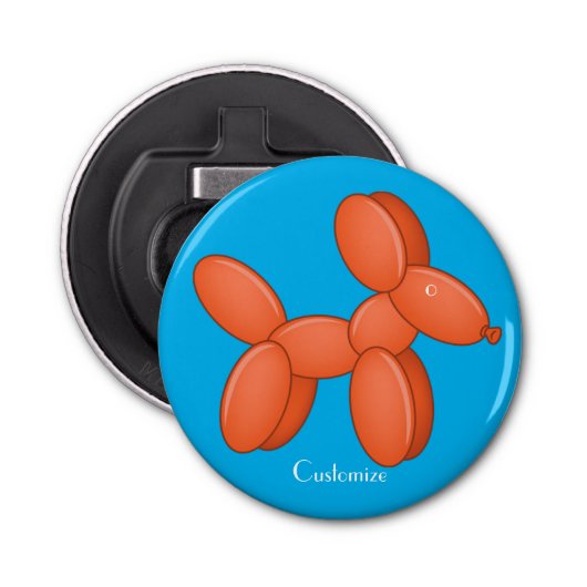 Cute Balloon Dog Thunder_Cove Button Flesopener (Voorkant)