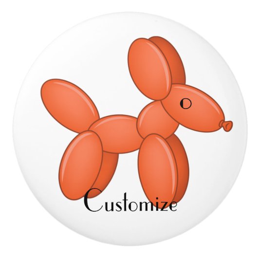 Cute Balloon Dog Thunder_Cove Keramische Knop (Voorkant)