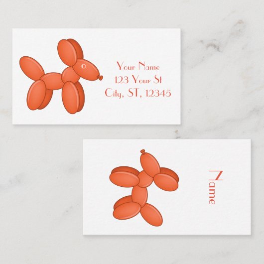 Cute Balloon Dog Thunder_Cove Visitekaartje (Voorkant / Achterkant)