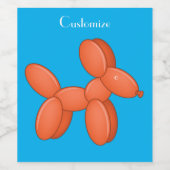 Cute Balloon Dog Thunder_Cove Wijn Etiket (Enkel label)