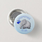 Cute Balloon Elephant Baby shower Godmoeder-to-be Ronde Button 3,2 Cm (Voorkant /achterkant)