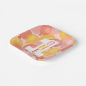 Cute Balloon First Birthday Paper Borden Papieren Bordje (Gebogen)