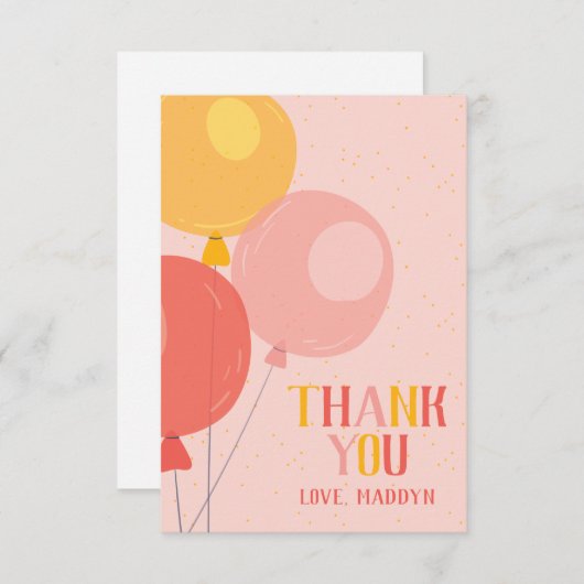 Cute Balloon Hartelijk dank Bedankkaart (Voorkant / Achterkant)