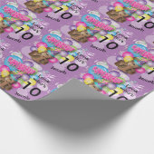 Cute Balloon Monkey Paarse kinderen Birthday Cadeaupapier (Hoek)