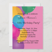 Cute Balloon Monkey Pink Birthday Kaart (Achterkant)