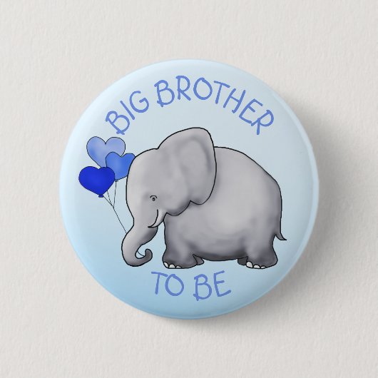Cute Balloons Elephant Baby shower Big Brother Ronde Button 5,7 Cm (Voorkant)