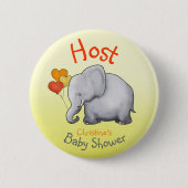 Cute Balloons Elephant Baby shower Host Ronde Button 5,7 Cm (Voorkant)