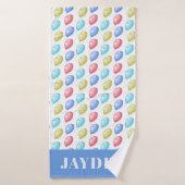 Cute Balloons Monogram Boy Baby Nursery Badhanddoek (Badhanddoek)