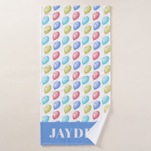 Cute Balloons Monogram Boy Baby Nursery Badhanddoek