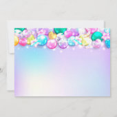 Cute Baloons Birthday Party Girl Uitnodiging (Achterkant)