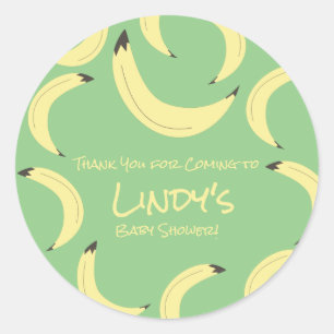 Cute Banana Bunch Baby shower Pattern Ronde Sticker