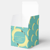 Cute Banana Bunch Blauwgroen Baby shower Pattern Bedankdoosjes (Geopend)