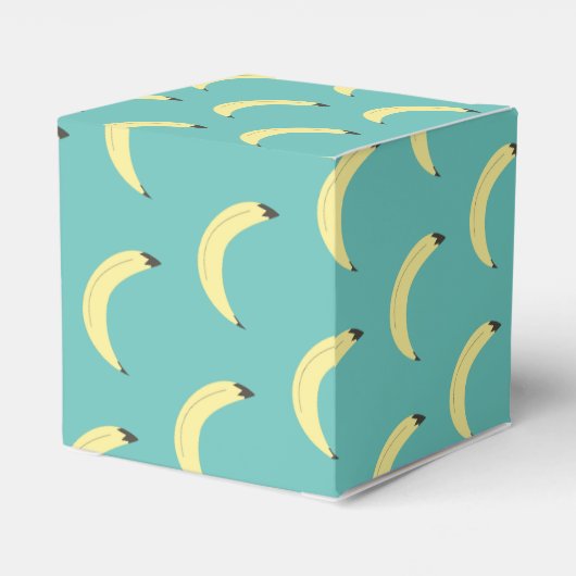 Cute Banana Bunch Blauwgroen Baby shower Pattern Bedankdoosjes (Achterkant)
