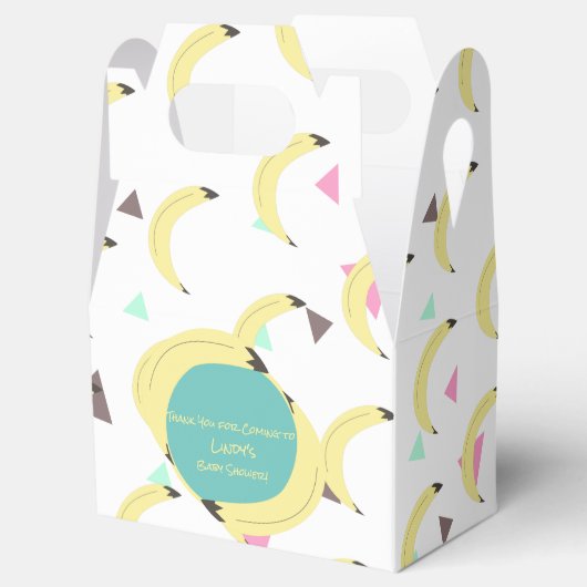Cute Banana Bunch Blauwgroen Confetti Baby shower  Bedankdoosjes (Geopend)