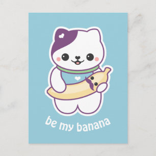 Cute Banana Cat Briefkaart