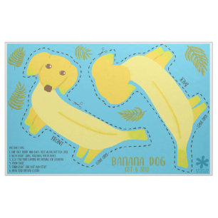Cute Banana Dog Cut and Sew Plushie Stof