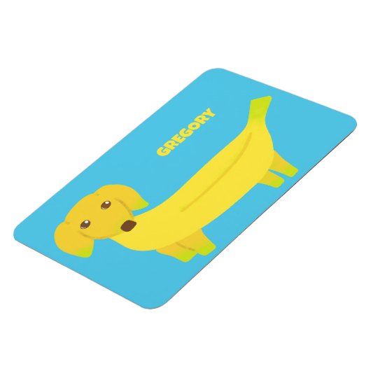 Cute Banana Dog Personalized Magneet (Linkerzijde)