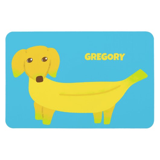 Cute Banana Dog Personalized Magneet (Horizontaal)