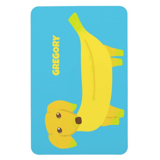 Cute Banana Dog Personalized Magneet (Verticaal)