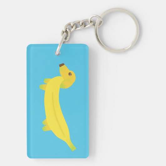Cute Banana Dog Personalized Sleutelhanger (achterkant)