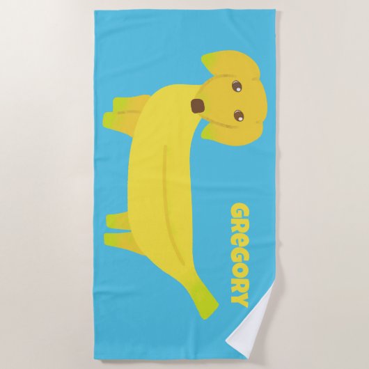 Cute Banana Dog Personalized Strandlaken (Voorkant)