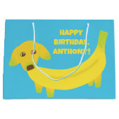 Cute Banana Dogs Funny Custom Message Groot Cadeauzakje (Voorkant)