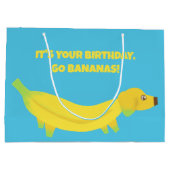 Cute Banana Dogs Funny Custom Message Groot Cadeauzakje (Achterkant)