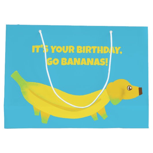 Cute Banana Dogs Funny Custom Message Groot Cadeauzakje (Achterkant)