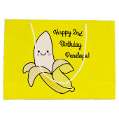 Cute Banana Kids Birthday Kawaii Groot Cadeauzakje (Achterkant)