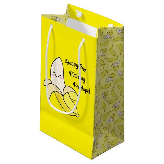 Cute Banana Kids Birthday Kawaii Klein Cadeauzakje (Voorkant Gekanteld)