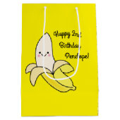 Cute Banana Kids Birthday Kawaii Medium Cadeauzakje (Achterkant)
