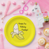 Cute Banana Kids Birthday Kawaii Papieren Bordje (Feest)