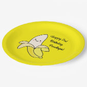 Cute Banana Kids Birthday Kawaii Papieren Bordje (Gekanteld)