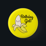 Cute Banana Kids Birthday Kawaii Ronde Button 3,2 Cm<br><div class="desc">Dit schattige, kleurrijke, schattige collectie van een verjaardagsfeest voor bananen is perfect voor een kinder viering op de eerste verjaardag of elk verjaardagsjaar! Pas de tekst aan om ze zelf te maken. Het moderne uiterlijk en gevoel is de perfecte manier om je kleine te vieren die op hun eerste verjaardag...</div>