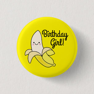 Cute Banana Kids Birthday Kawaii Ronde Button 3,2 Cm
