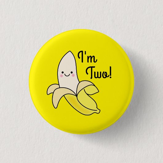 Cute Banana Kids Birthday Kawaii Ronde Button 3,2 Cm (Voorkant)