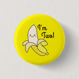 Cute Banana Kids Birthday Kawaii Ronde Button 3,2 Cm