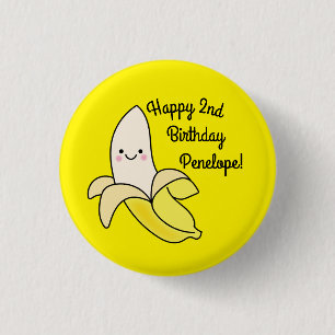 Cute Banana Kids Birthday Kawaii Ronde Button 3,2 Cm
