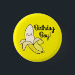 Cute Banana Kids Birthday Kawaii Ronde Button 3,2 Cm<br><div class="desc">Dit schattige, kleurrijke, schattige collectie van een verjaardagsfeest voor bananen is perfect voor een kinder viering op de eerste verjaardag of elk verjaardagsjaar! Pas de tekst aan om ze zelf te maken. Het moderne uiterlijk en gevoel is de perfecte manier om je kleine te vieren die op hun eerste verjaardag...</div>