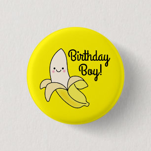 Cute Banana Kids Birthday Kawaii Ronde Button 3,2 Cm