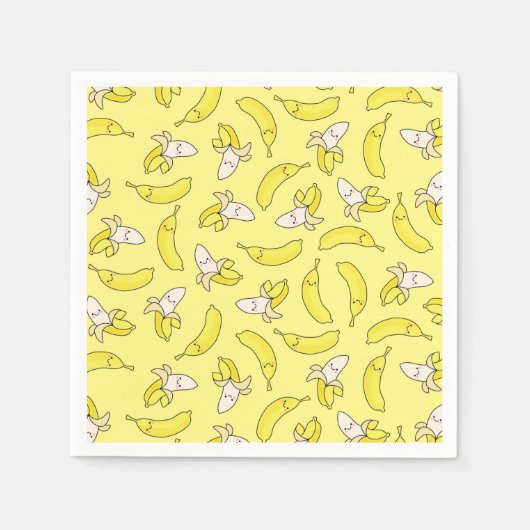 Cute Banana Kids Birthday Kawaii Servet (Voorkant)