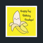 Cute Banana Kids Birthday Kawaii Servet<br><div class="desc">Dit schattige, kleurrijke, schattige collectie van een verjaardagsfeest voor bananen is perfect voor een kinder viering op de eerste verjaardag of elk verjaardagsjaar! Pas de tekst aan om ze zelf te maken. Het moderne uiterlijk en gevoel is de perfecte manier om je kleine te vieren die op hun eerste verjaardag...</div>