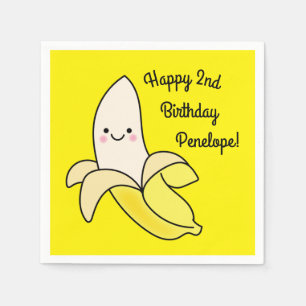 Cute Banana Kids Birthday Kawaii Servet