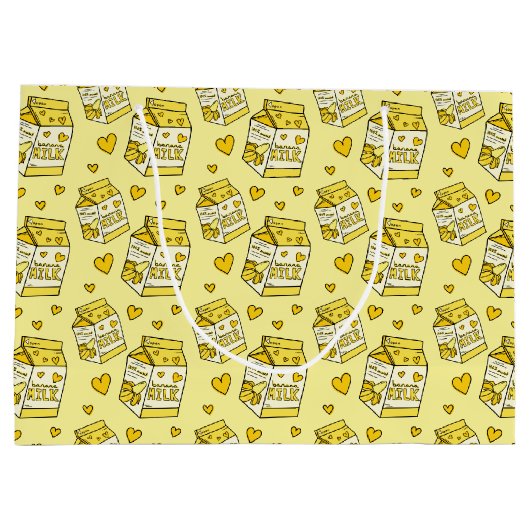 Cute Banana Milk Birthday Party Groot Cadeauzakje (Achterkant)