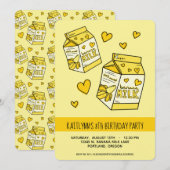 Cute Banana Milk Birthday Party Kaart (Voorkant / Achterkant)