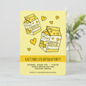 Cute Banana Milk Birthday Party Kaart (Staand voorkant)