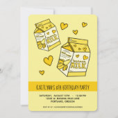 Cute Banana Milk Birthday Party Kaart (Voorkant)